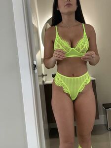 Angie Varona Wearing Yellow Lingerie Showing Her Cute Ass Onlyfans Photos