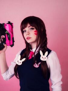 Caticorn Play. D.Va. Overwatch. Schoolgirl (15 pictures)